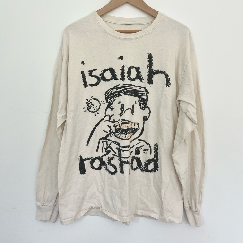 TDE Isaiah Rashad Lil Sunny’s Awesome Vacation Graphic Men's Cream Shirt Large